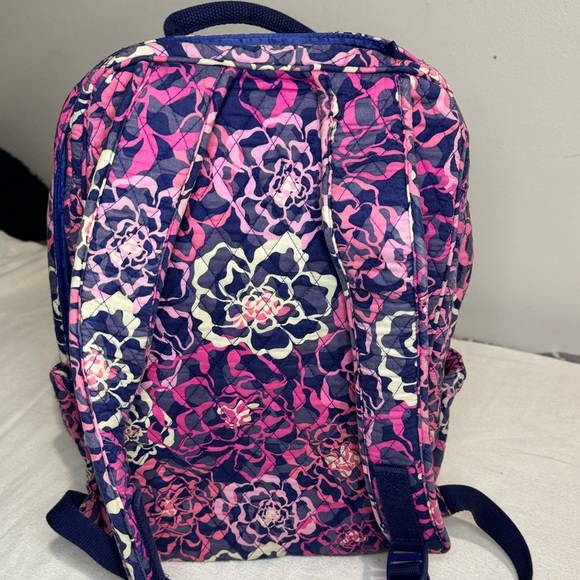 Vera Bradley Large Backpack. Pink and purple floral pattern - Picture 2 of 12